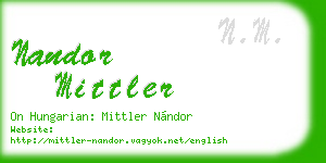 nandor mittler business card