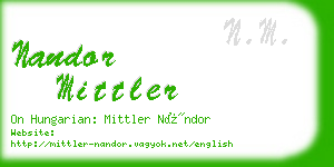 nandor mittler business card
